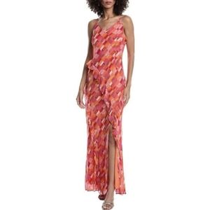 Milly Womens  Sunset Tile Maxi Dress, Orange Size 6 New with Tags